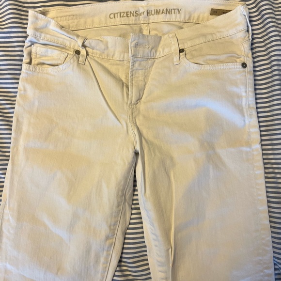 Aritzia - citizens of humanity long white jeans, fit really well super cute - Picture 1 of 4